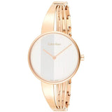 Calvin Klein Drift White Dial Rose Gold Steel Strap Watch for Women - K6S2N616