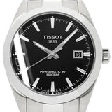 Tissot Gentleman Powermatic 80 Silicium Black Dial Silver Steel Strap Watch For Men - T127.407.11.051.00