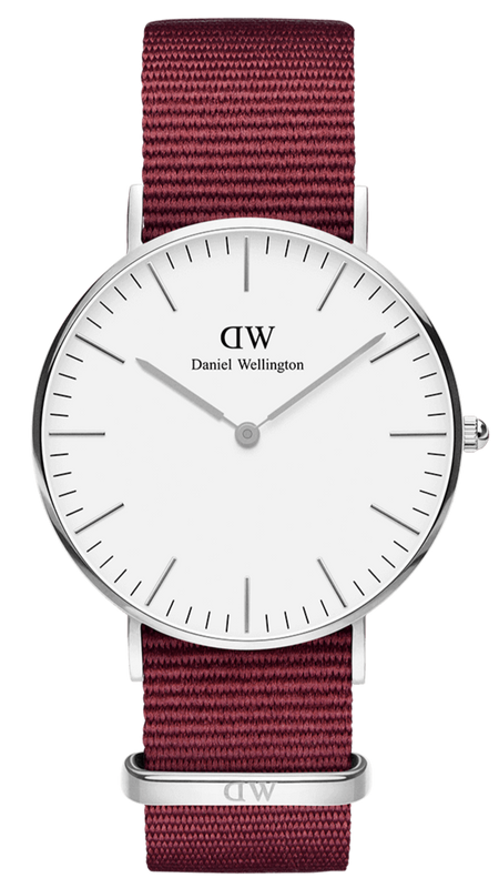 Daniel Wellington Classic Roselyn White Dial Red NATO Strap Watch For Women - DW00100268