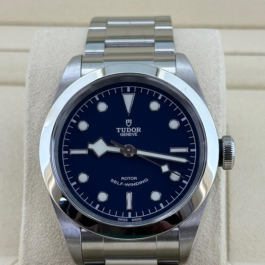 Tudor Black Bay Automatic Blue Dial Silver Steel Strap Watch for Men - M79540-0004