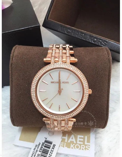 Michael Kors Darci Mother of Pearl Dial Rose Gold Steel Strap Watch for Women - MK3220
