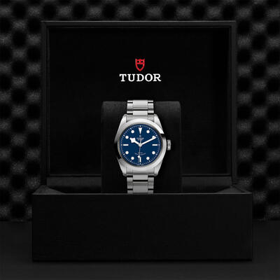 Tudor Black Bay Automatic Blue Dial Silver Steel Strap Watch for Men - M79540-0004