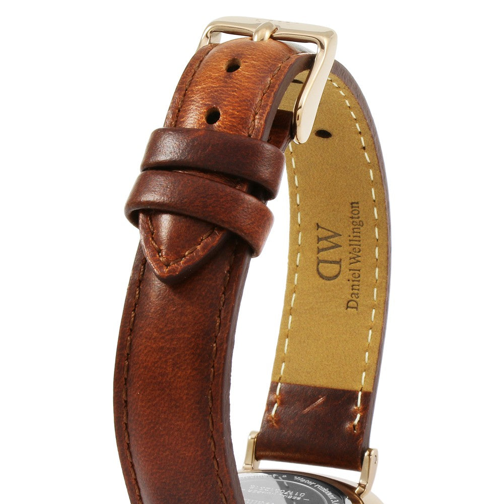 Daniel Wellington Petite St Mawes Black Dial Brown Leather Strap Watch For Women - DW00100169