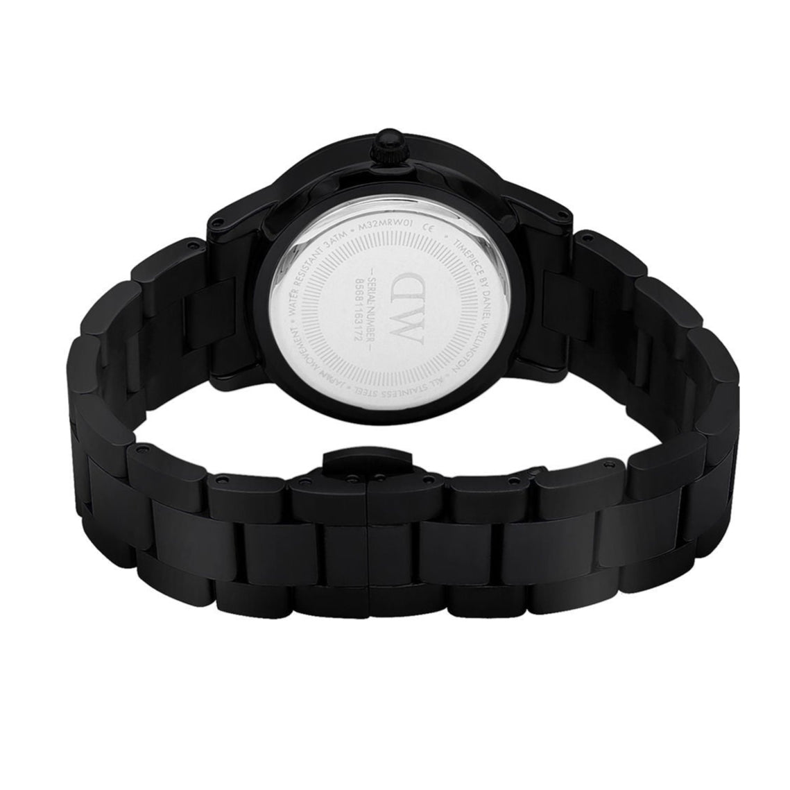 Daniel Wellington Iconic Link Ceramic Black Dial Black Steel Strap Watch For Women - DW00100415