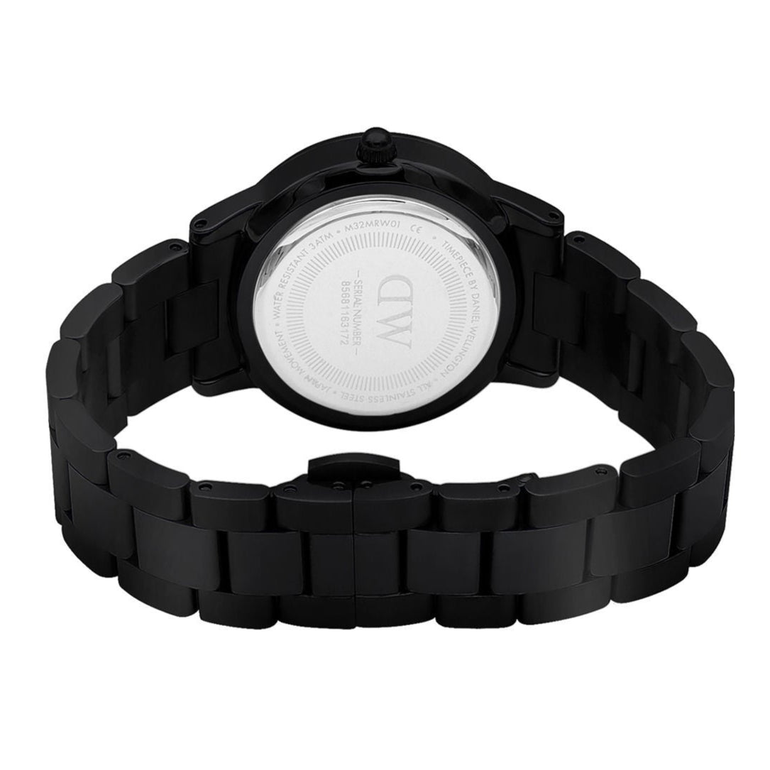 Daniel Wellington Iconic Link Ceramic Black Dial Black Steel Strap Watch For Women - DW00100414