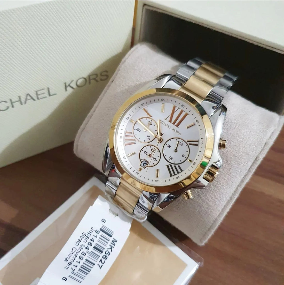 Michael Kors Bradshaw Silver Dial Two Tone Steel Strap Watch for Women - MK5627