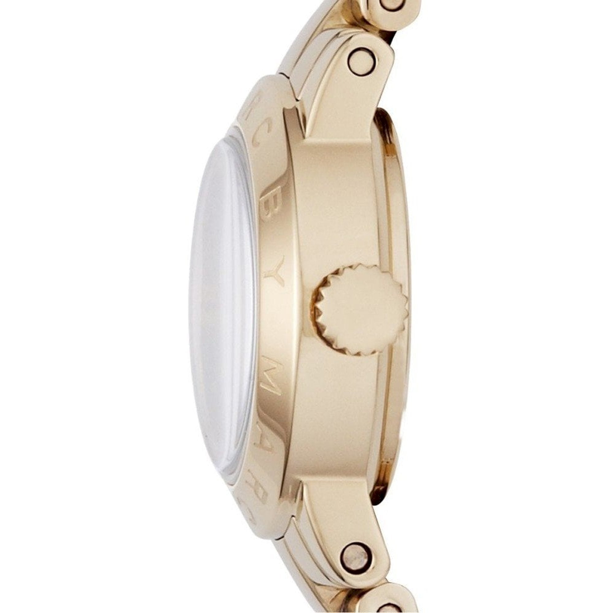 Marc Jacobs Amy Dinky White Dial Gold Steel Strap Watch for Women - MBM3226
