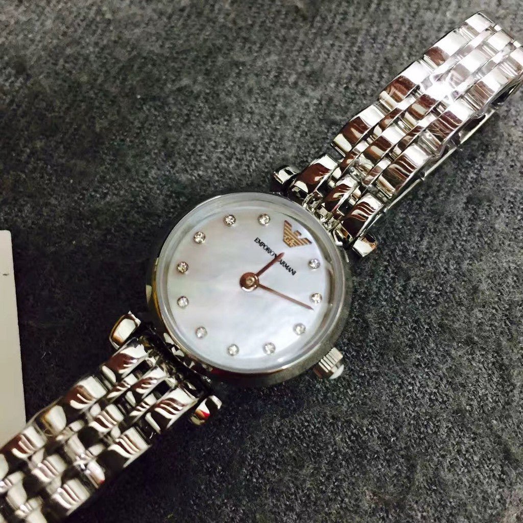 Emporio Armani Gianni Blue Dial Silver Steel Strap Watch For Women - AR1961