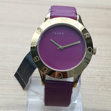 Marc Jacobs Blade Purple Dial Purple Leather Strap Watch for Women - MBM1203