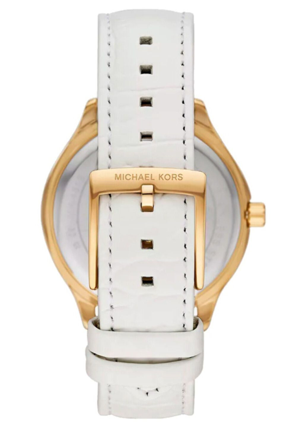 Michael Kors Sage Three-Hand Mother of Pearl White Dial White Leather Strap Watch for Women - MK4818