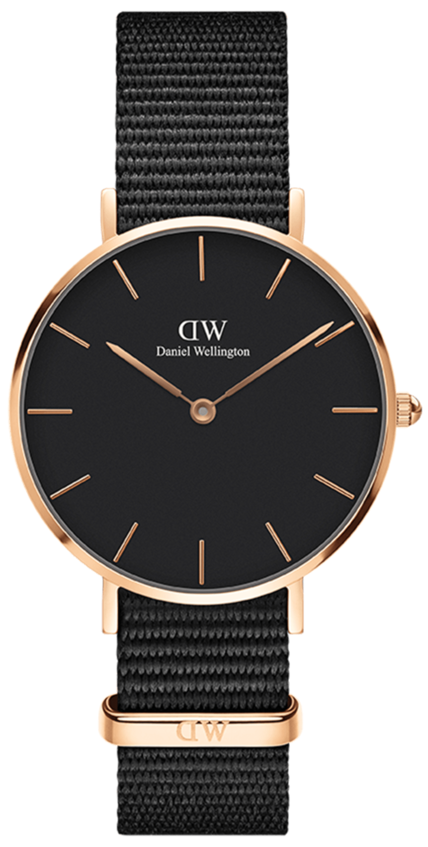 Daniel Wellington Classic Bayswater Black Dial Black NATO Strap Watch For Women - DW00100281