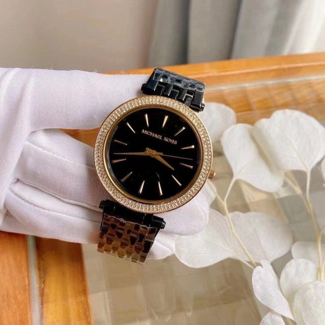 Michael Kors Darci Black Dial Black Steel Strap Watch for Women - MK3322