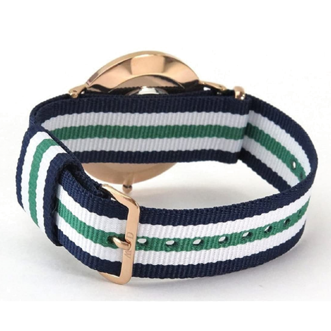 Daniel Wellington Classic Nottingham White Dial Two Tone NATO Strap Watch For Men - 0108DW