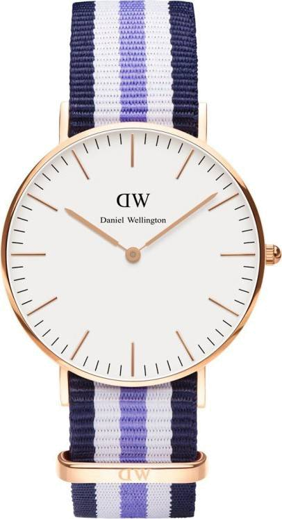 Daniel Wellington Classic Trinity White Dial Three Tone Nylon Strap Watch For Women - 0509DW