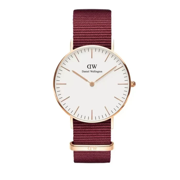 Daniel Wellington Classic Roselyn White Dial Red NATO Strap Watch For Women - DW00100271