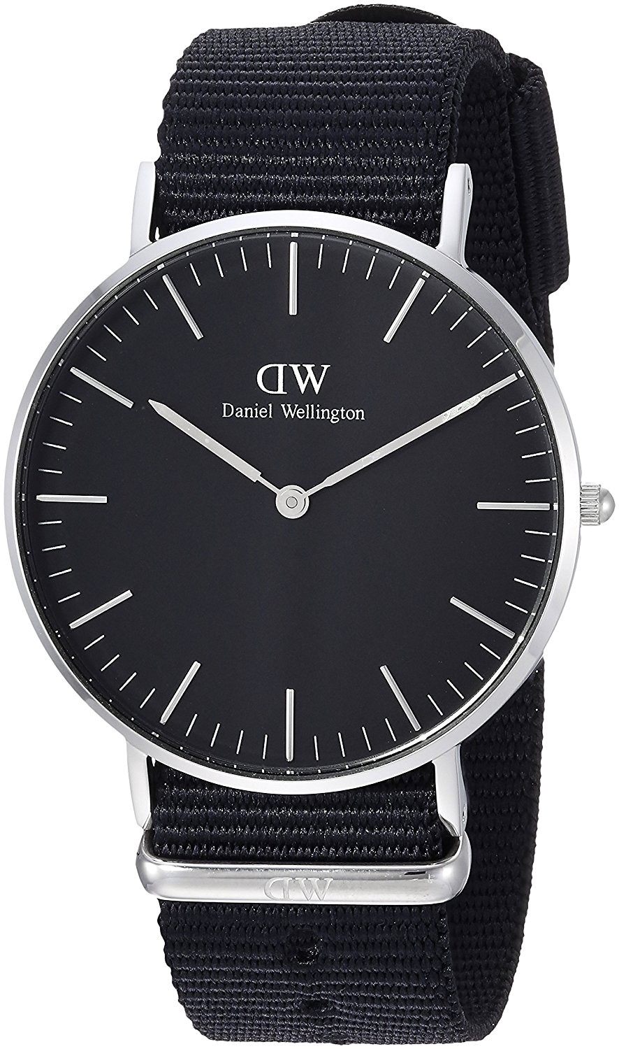 Daniel Wellington Classic Cornwall Quartz Black Dial Black Nylon Strap Watch For Women - DW00100151