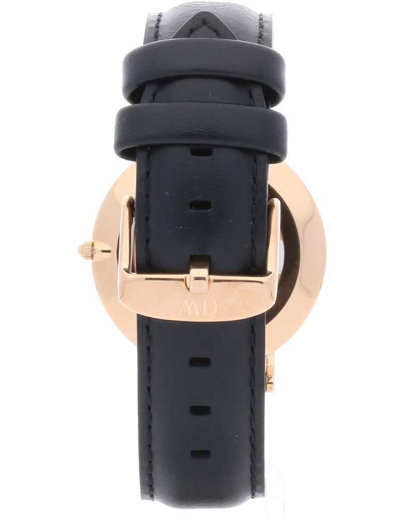 Daniel Wellington Classic Sheffield Black Dial Black Leather Strap Watch For Women - DW00100139