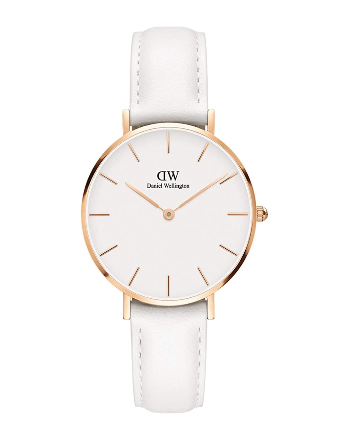 Daniel Wellington Petite Bondi White Dial White Leather Strap Watch for Women - DW00100189