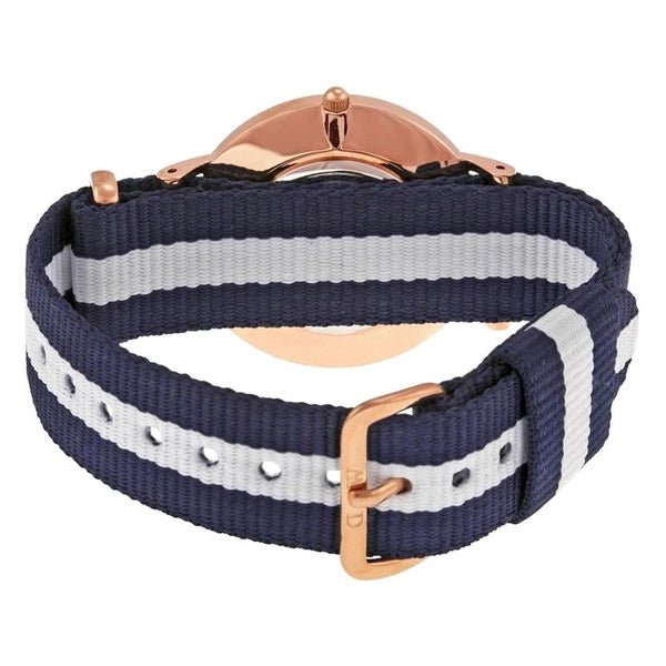 Daniel Wellington Classy Glasgow White Dial Two Tone Nylon Strap Watch For Women - DW00100078