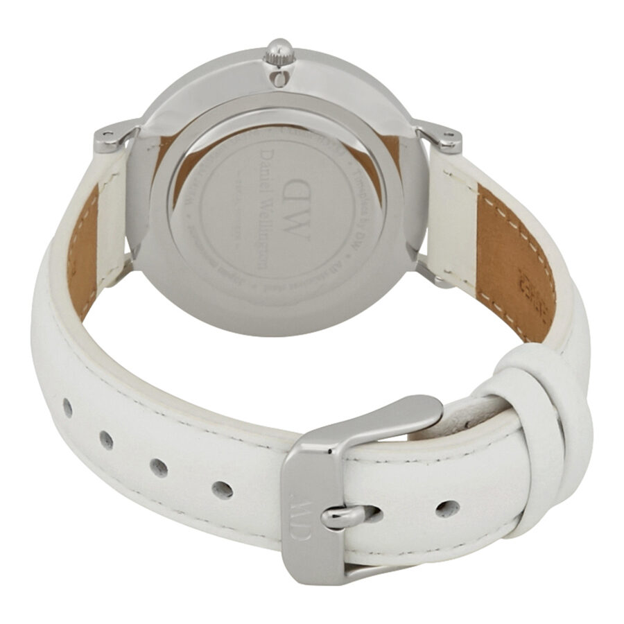 Daniel Wellington Petite Bondi White Dial White Leather Strap Watch For Women - DW00100190