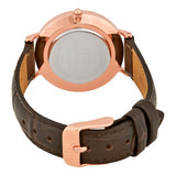 Daniel Wellington Classic Petite York Black Dial Brown Leather Strap Watch For Women - DW00100170