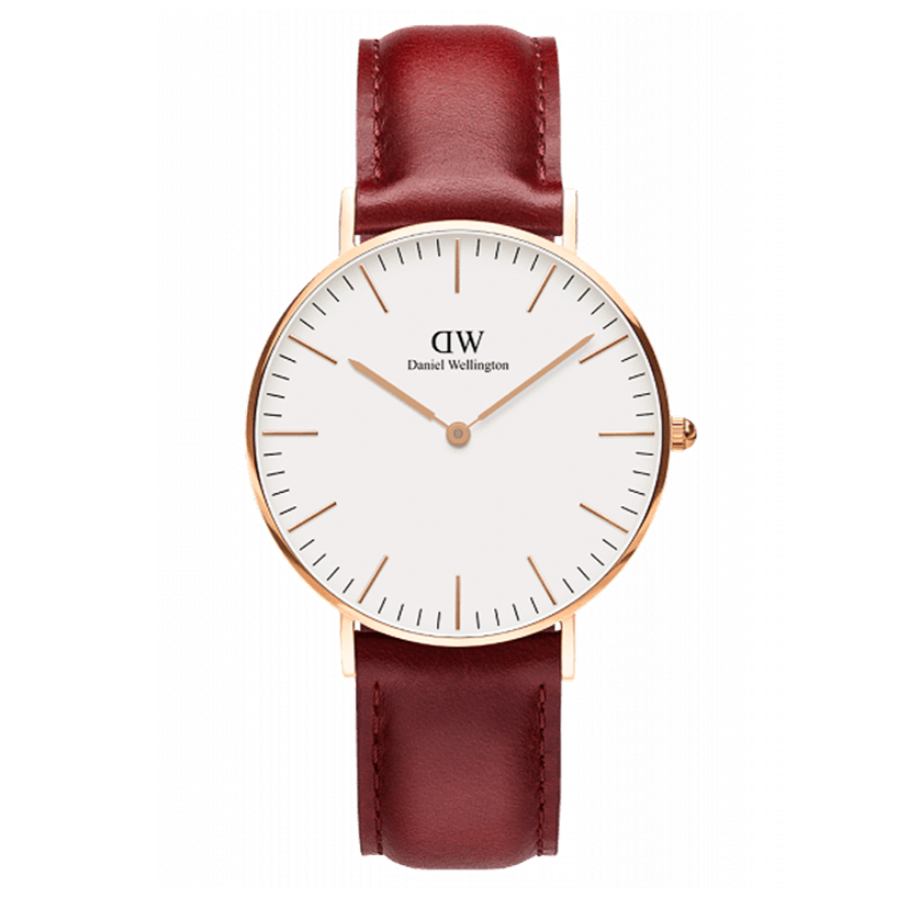 Daniel Wellington Classic Suffolk White Dial Brown Leather Strap Watch For Women - DW00100120