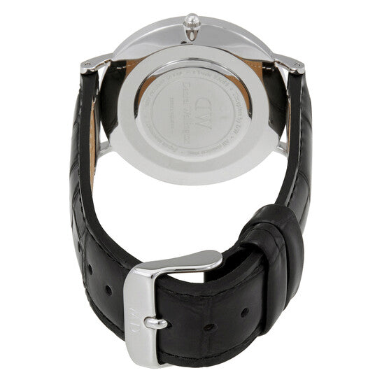 Daniel Wellington Classic Reading White Dial Black Leather Strap Watch For Women - DW00100058