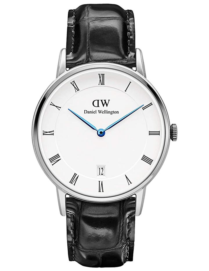 Daniel Wellington Dapper Reading Quartz White Dial Black Leather Strap Watch For Women - DW00100117