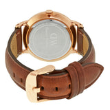 Daniel Wellington Dapper St Mawes White Dial Brown Leather Strap Watch For Women - DW00100091
