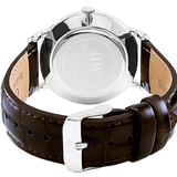 Daniel Wellington Dapper York Quartz White Dial Dark Brown Leather Strap Watch For Women - DW00100097