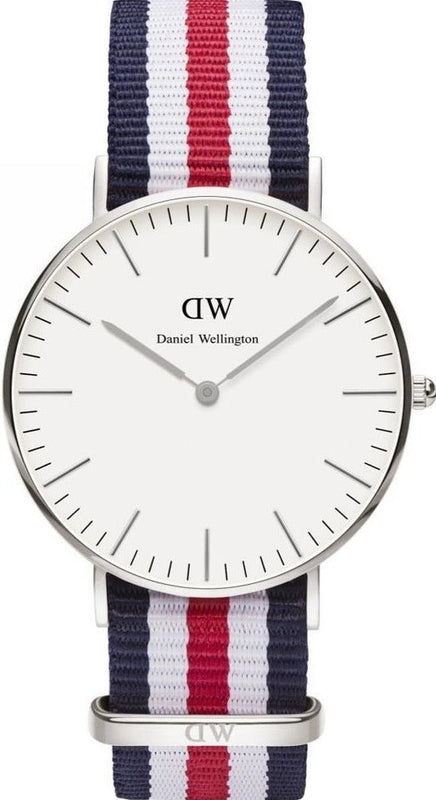 Daniel Wellington Classic Canterbury White Dial Two Tone NATO Strap Watch For Women - DW00100051