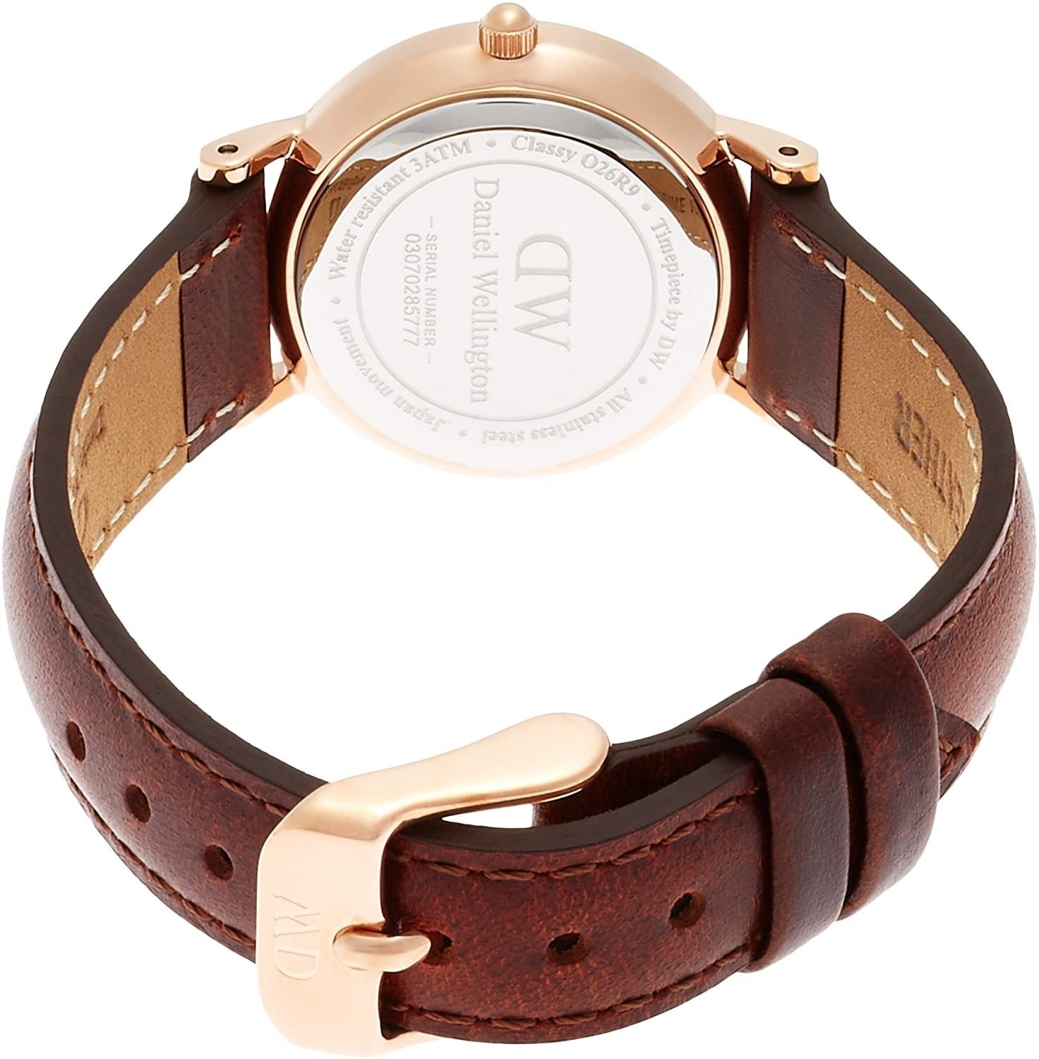 Daniel Wellington Classy St Mawes White Dial Brown Leather Strap Watch For Women - DW00100059