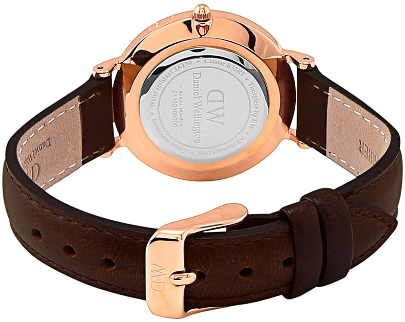 Daniel Wellington Classy York White Dial Brown Leather Strap Watch For Women - DW00100061