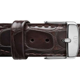 Daniel Wellington Dapper York Quartz White Dial Dark Brown Leather Strap Watch For Women - DW00100097