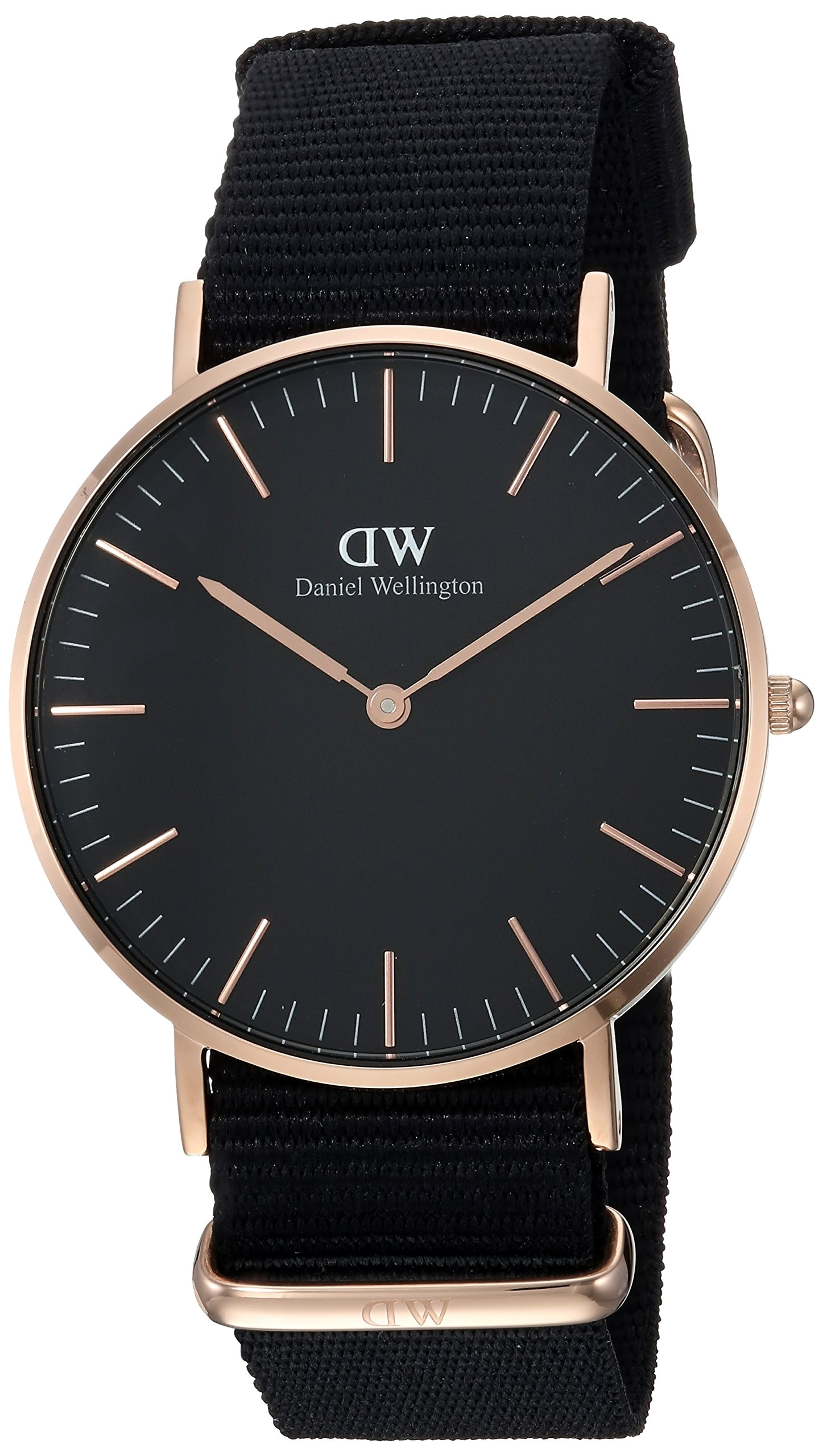 Daniel Wellington Classic Cornwall Black Dial Black NATO Strap Watch For Women - DW00100150