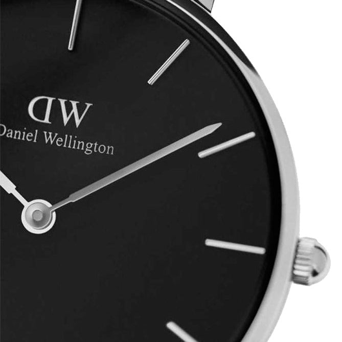 Daniel Wellington Classic Petite York Black Dial Brown Leather Strap Watch For Women - DW00100182
