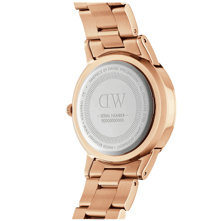 Daniel Wellington Iconic Link White Dial Rose Gold Steel Strap Watch For Women - DW00100211