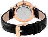 Daniel Wellington Classic Petite Sheffield Black Dial Black Leather Strap Watch For Women - DW00100224