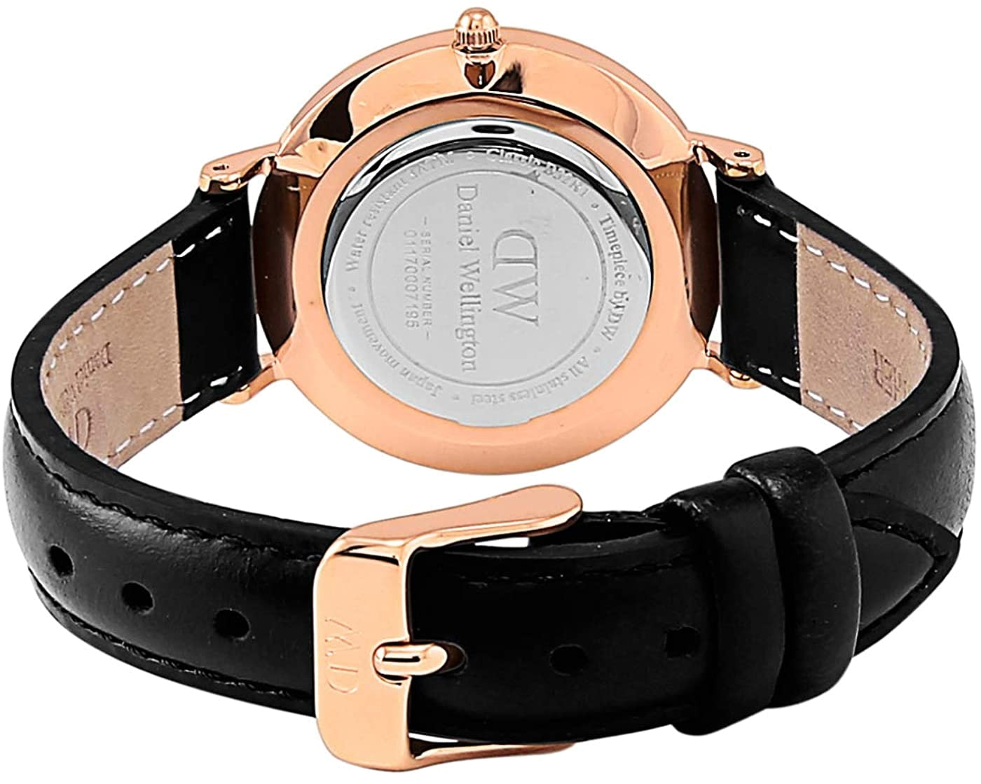 Daniel Wellington Classic Petite Sheffield White Dial Black Leather Strap Watch For Women - DW00100230