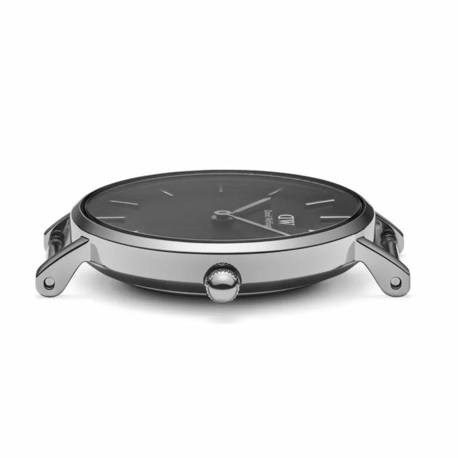 Daniel Wellington Classic Petite Bristol Black Dial Brown Leather Strap Watch For Women - DW00100233