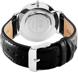 Daniel Wellington Classic Petite Reading White Dial Black Leather Strap Watch For Women - DW00100241