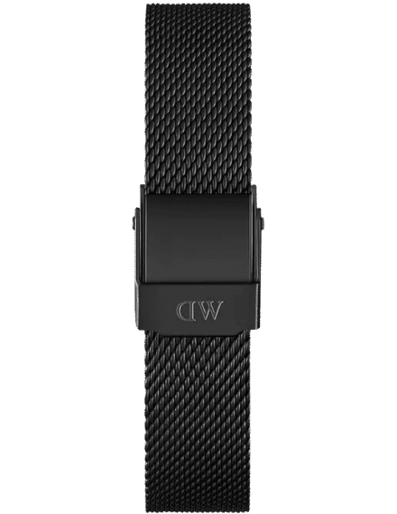 Daniel Wellington Petite Ashfield Black Dial Black Mesh Strap Watch For Women - DW00100245