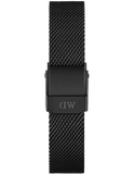 Daniel Wellington Petite Ashfield Black Dial Black Mesh Strap Watch For Women - DW00100245