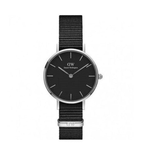 Daniel Wellington Petite Cornwall Black Dial Black Nylon Strap Watch For Women - DW00100248