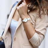 Daniel Wellington Petite White Dial White Leather Strap Watch For Women - DW00100249