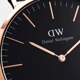 Daniel Wellington Classic Roselyn Black Dial Maroon Nylon Strap Watch For Women - DW00100269