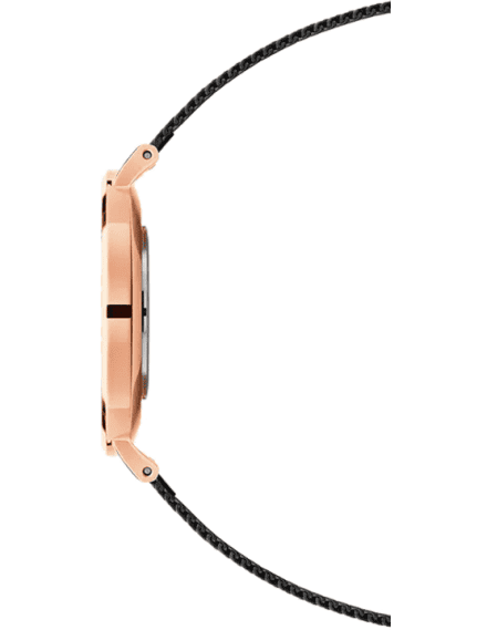 Daniel Wellington Petite Ashfield Black Dial Black Mesh Strap Watch for Women - DW00100307