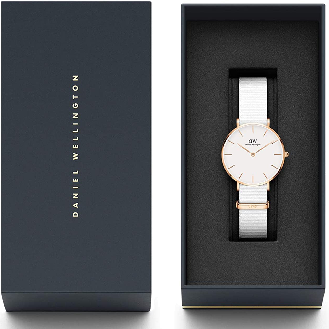 Daniel Wellington Classic Petite Dover White Dial White Nylon Strap Watch For Women - DW00100311