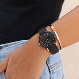 Daniel Wellington Iconic Motion Black Dial Rubber Strap Watch For Women - DW00100426