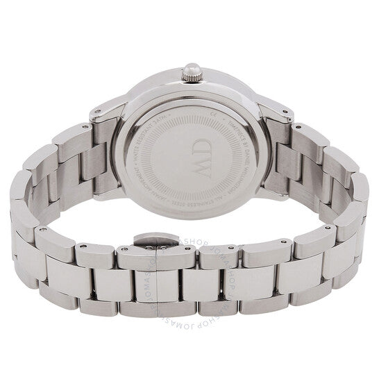 Daniel Wellington Iconic Link White Dial Silver Steel Strap Watch for Women - DW00100203